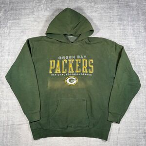 Green Bay Packers Sweatshirt Mens XL Green Vintage 90s NFL Football Hoodie Faded